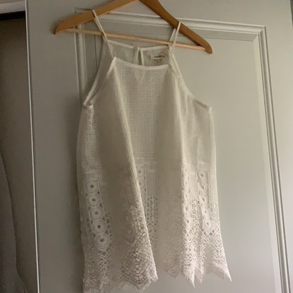 Rebellion Boho Lace Spaghetti Strap Top Beautiful in White Color - Picture 3 of 4